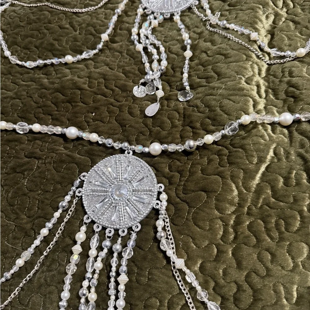 Silver Bohemian Multi-Drape Coin door hanger/curtains